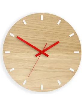 Nástěnné hodiny Solo Wood hnědo-červené