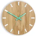 Nástěnné hodiny Simple Oak hnědo-mátové