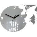 3D nalepovací hodiny Butterfly šedé