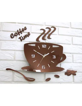 Nástěnné hodiny Coffee hnědé
