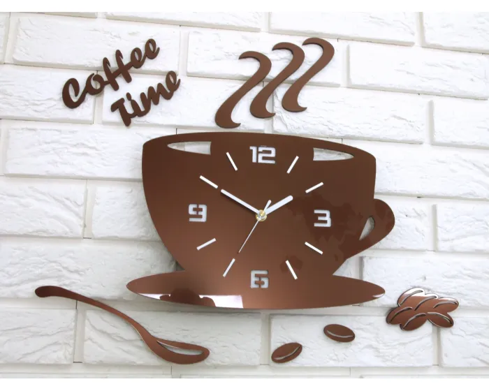 Nástěnné hodiny Coffee hnědé