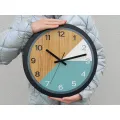 Dřevěné nástěnné hodiny Paris 33 cm modré/černé