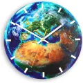 Nástěnné hodiny Globe modré