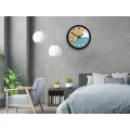 Dřevěné nástěnné hodiny Paris 33 cm modré/černé