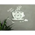 Nástěnné hodiny Coffee bílé