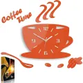 Nástěnné hodiny Coffee oranžové