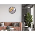 Dřevěné nástěnné hodiny Paris 33 cm fialové/černé