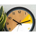 Dřevěné nástěnné hodiny Paris 33 cm žluté/černé