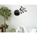 Nástěnné samolepící hodiny Motýl 28 cm černé