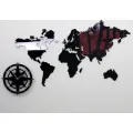 Nástěnné samolepící hodiny World 77 cm černé