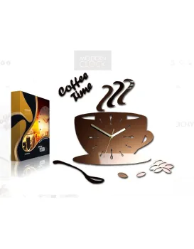 Nástěnné hodiny Coffe měděné
