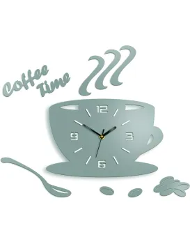 Nástěnné hodiny Coffee světle šedé