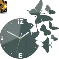 3D nalepovací hodiny Butterfly tmavě šedé