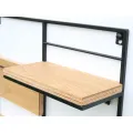 Nástěnná police s háčky na klíče Mikos 50 cm černá/hnědá