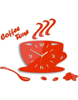 Nástěnné hodiny Coffee oranžové