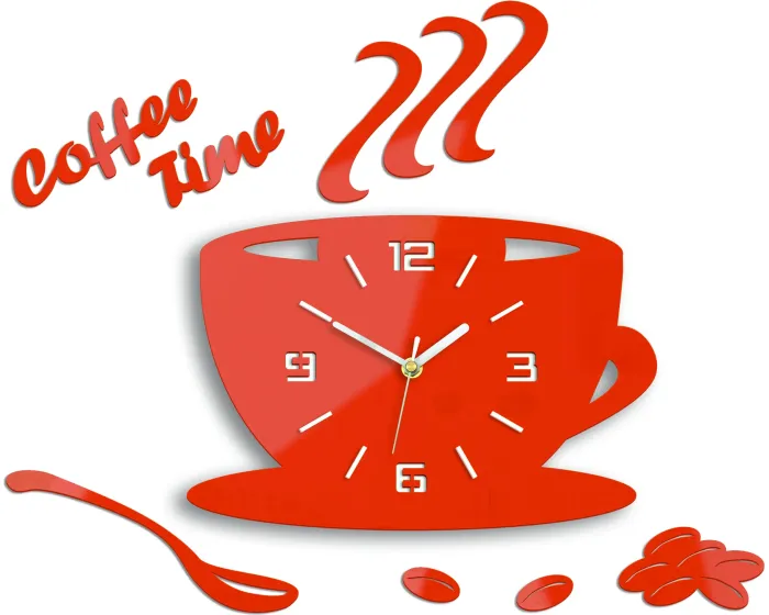 Nástěnné hodiny Coffee oranžové