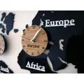 Nástěnné samolepící hodiny Time Zones 100x56 cm černé/hnědé