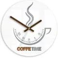 Nástěnné hodiny Coffe Time bílé