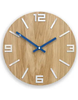 Nástěnné hodiny Arabic Wood hnědo-modré