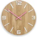 Nástěnné hodiny Arabic Wood hnědo-růžové Nástěnné hodiny Arabic Wood hnědo-růžové