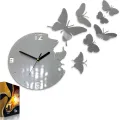3D nalepovací hodiny Butterfly šedé