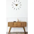 Nástěnné samolepící hodiny Cezar 65 cm černé/hnědé
