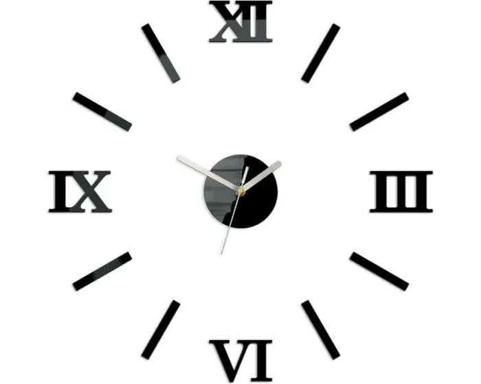 Nástěnné samolepící hodiny Numero 49 cm černé