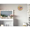 Dřevěné nástěnné hodiny Mapa Wood 33 cm hnědé/barevné