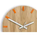 Dřevěné nástěnné hodiny Simple 33 cm dub přírodní/oranžové