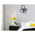 3D nalepovací hodiny Quadrat černo-zrcadlové