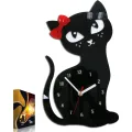 Nástěnné hodiny Cat černé