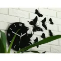 Nástěnné samolepící hodiny Butterfly 60 cm černé