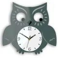 Nástěnné hodiny Owl šedé