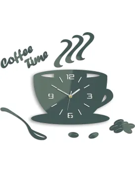 Nástěnné hodiny Coffee šedé