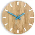 Nástěnné hodiny Simple Oak hnědo-tyrkysové