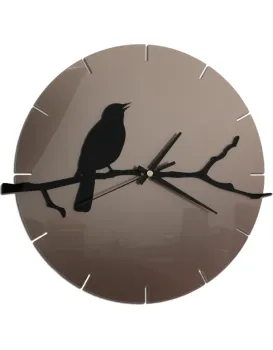 Nástěnné hodiny Bird šedo-černé
