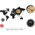 3D nalepovací hodiny Continents černé