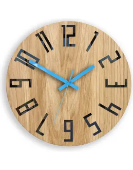 Dřevěné nástěnné hodiny Slim 33 cm černé/modré/hnědé
