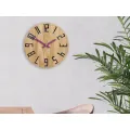 Dřevěné nástěnné hodiny Slim 33 cm černé/fialové/hnědé