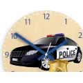 Dětské nástěnné hodiny Ami Policejní auto 30 cm vícebarevné