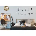 Dřevěné nástěnné hodiny Mapa Wood 33 cm hnědé/bílé