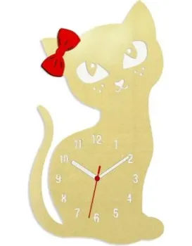 Nástěnné hodiny Cat zlaté