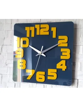 Nástěnné hodiny Logic 30 cm šedé/žluté