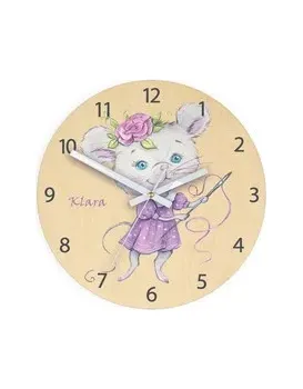 Dětské nástěnné hodiny Ami Myška 30 cm vícebarevné