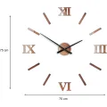 Nástěnné samolepící hodiny Numero 75 cm měděné