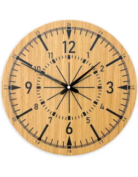 Dřevěné nástěnné hodiny Avatar 33 cm dub přírodní/černé