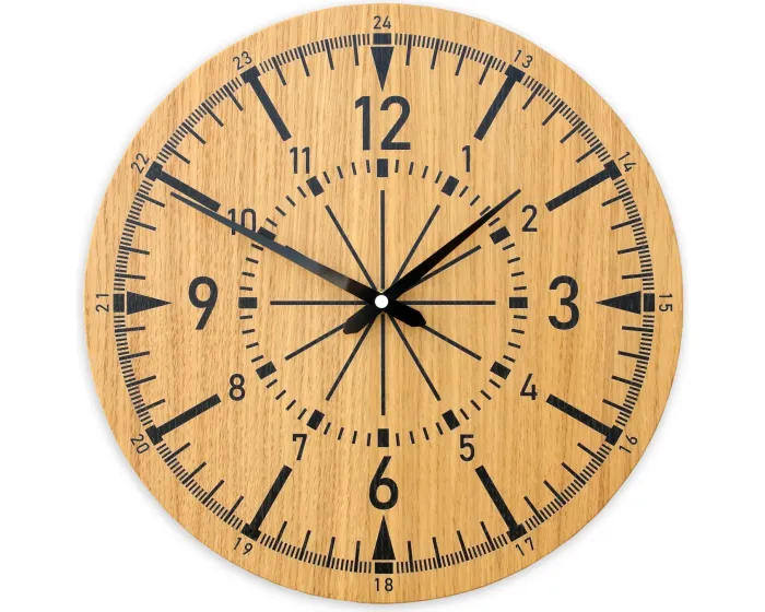 Dřevěné nástěnné hodiny Avatar 33 cm dub přírodní/černé