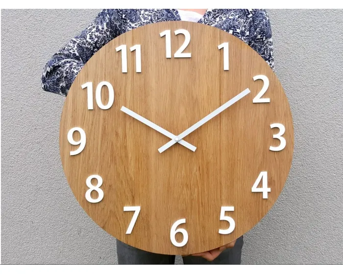 Dřevěné nástěnné hodiny Amadeus 49 cm hnědé/bílé