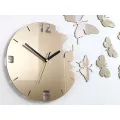 3D nalepovací hodiny Butterfly metallic tortora