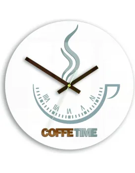 Nástěnné hodiny Coffe Time bílé